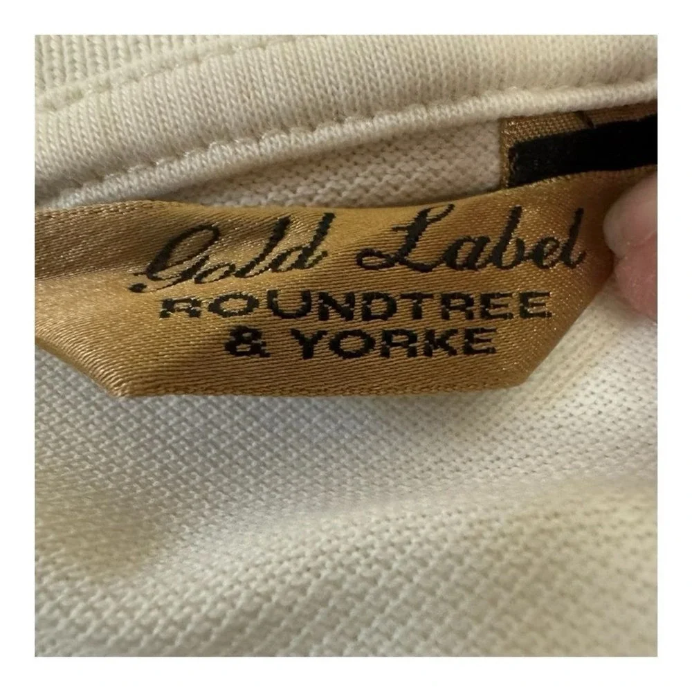 Roundtree & Yorke Gold Label Mens 4X Cream White Performance Pique Cotton Polo
